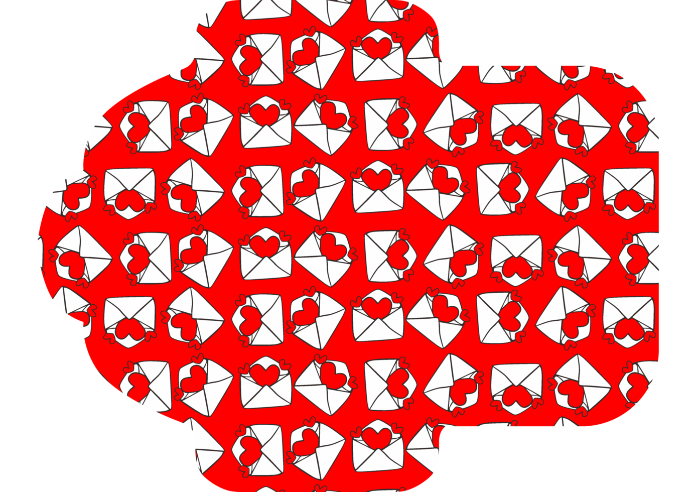 diseño de sobre con tema de carta de amor png