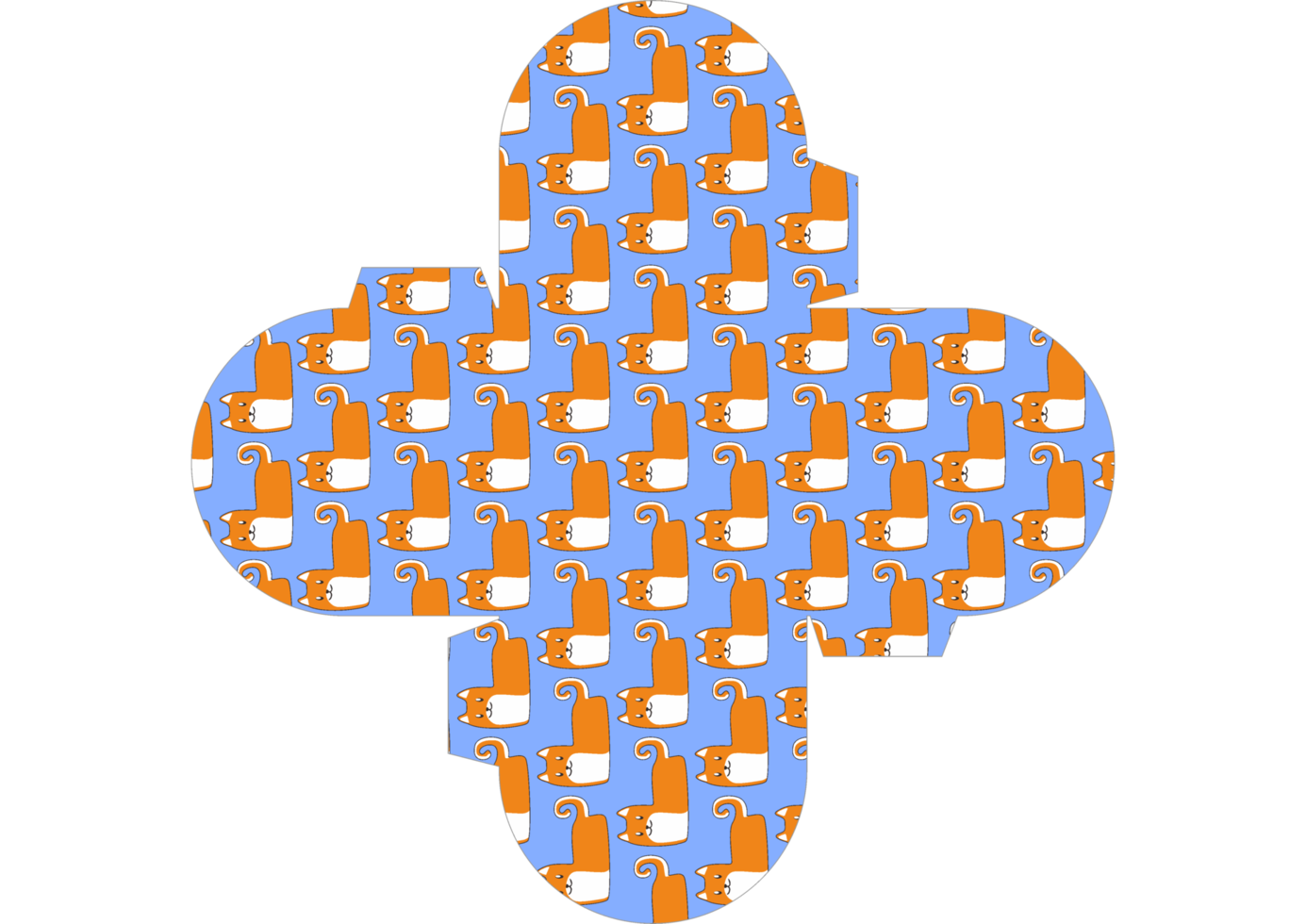 Packaging Box Design with Cat Pattern Theme png