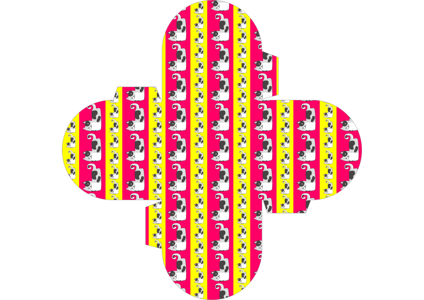 Packaging Box Design with Cat Pattern Theme png