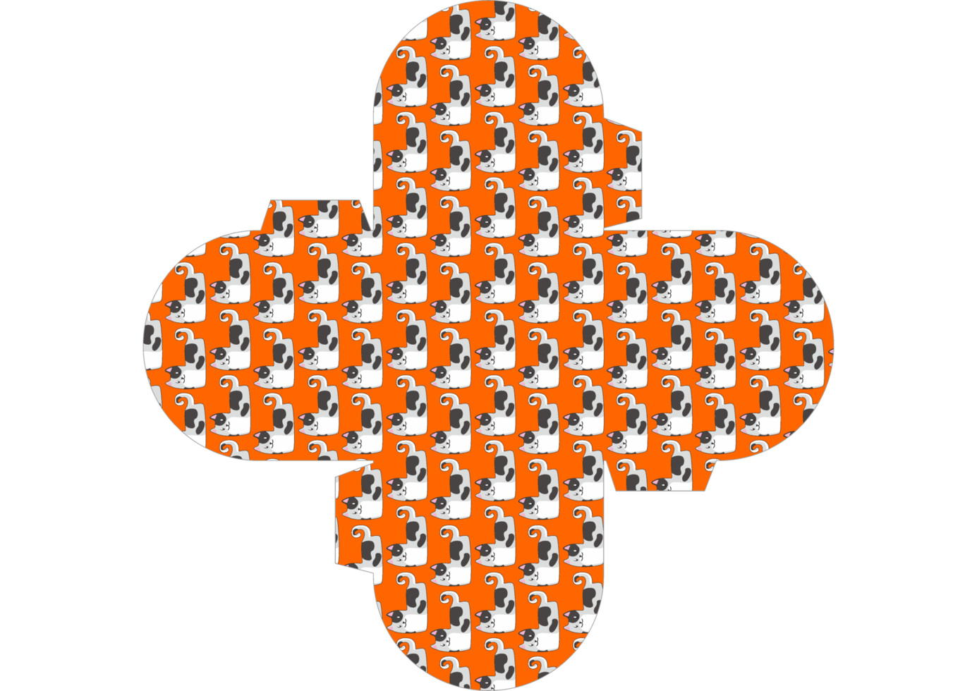 Packaging Box Design with Cat Pattern Theme png
