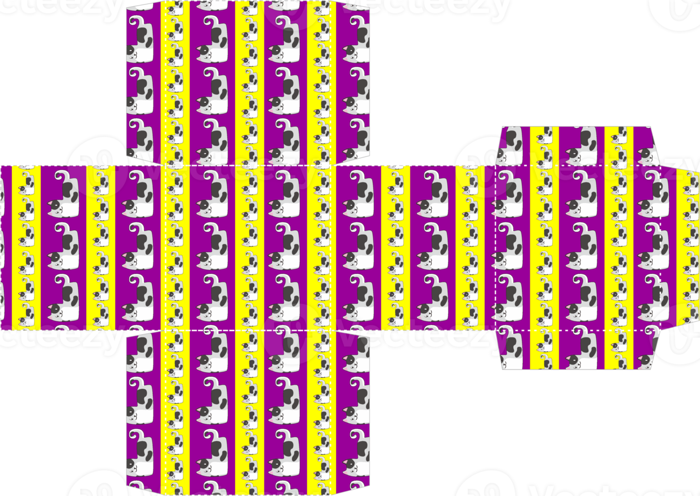 Packaging Box Design with Cat Pattern Theme png