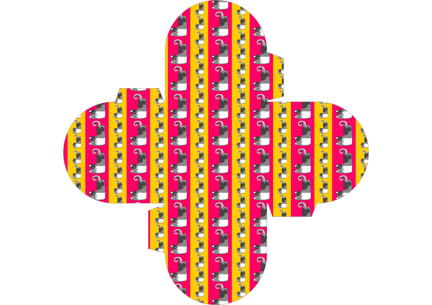 Packaging Box Design with Cat Pattern Theme png