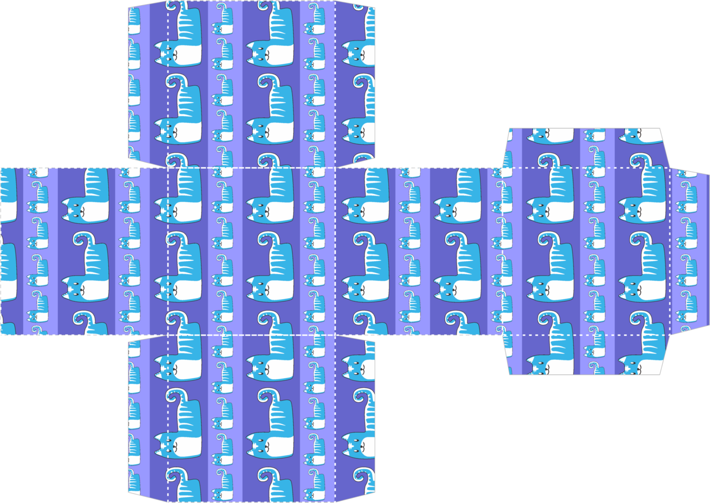 Packaging Box Design with Cat Pattern Theme png