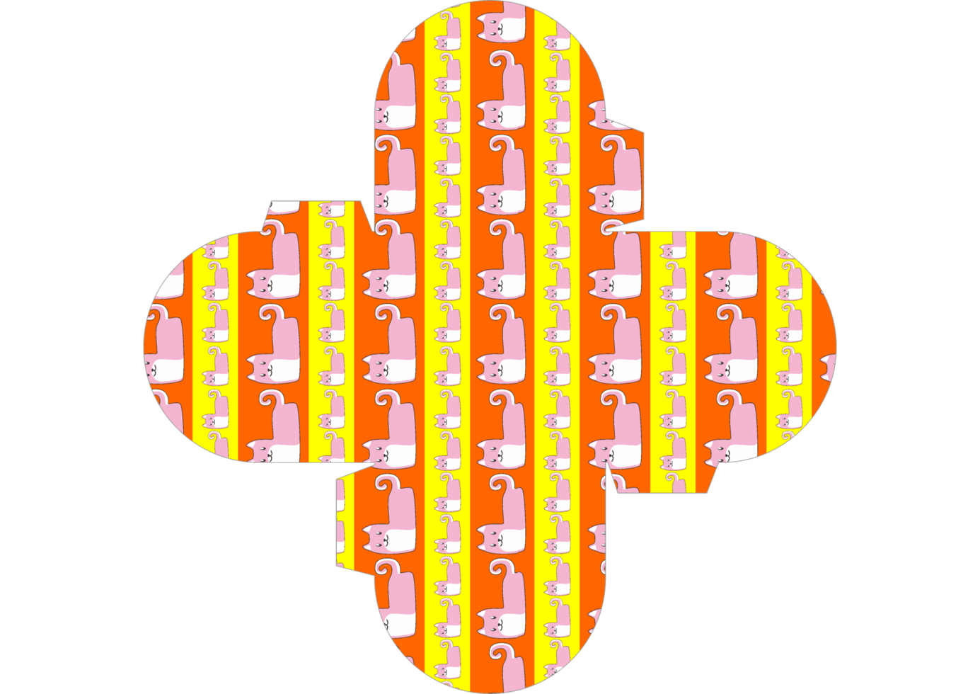 Packaging Box Design with Cat Pattern Theme png