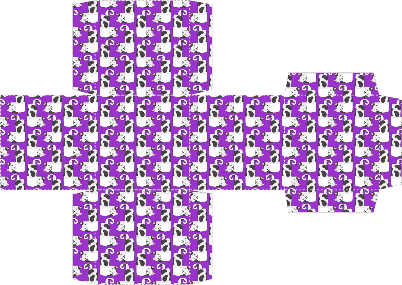 Packaging Box Design with Cat Pattern Theme png