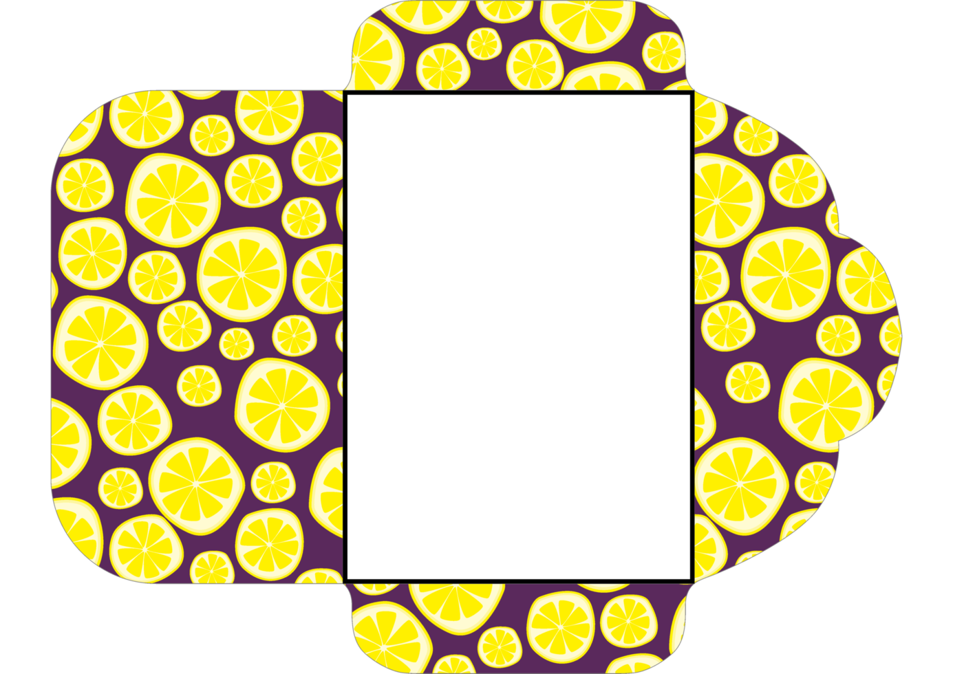 Envelope Design with Lemon Fruit Theme png