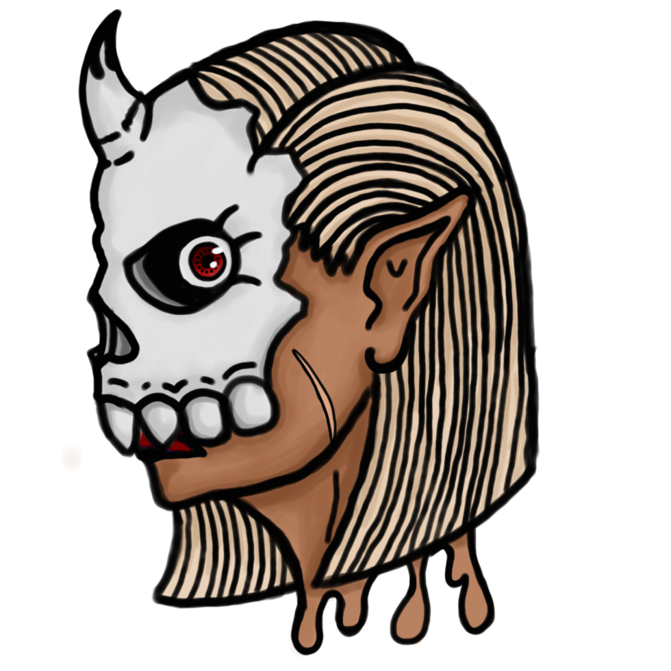 Skull monster illustration design png