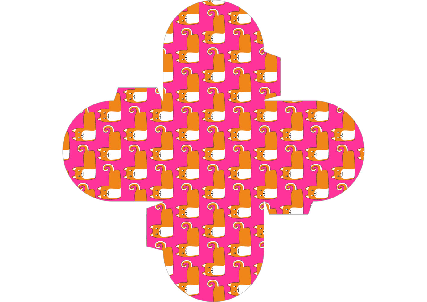 Packaging Box Design with Cat Pattern Theme png