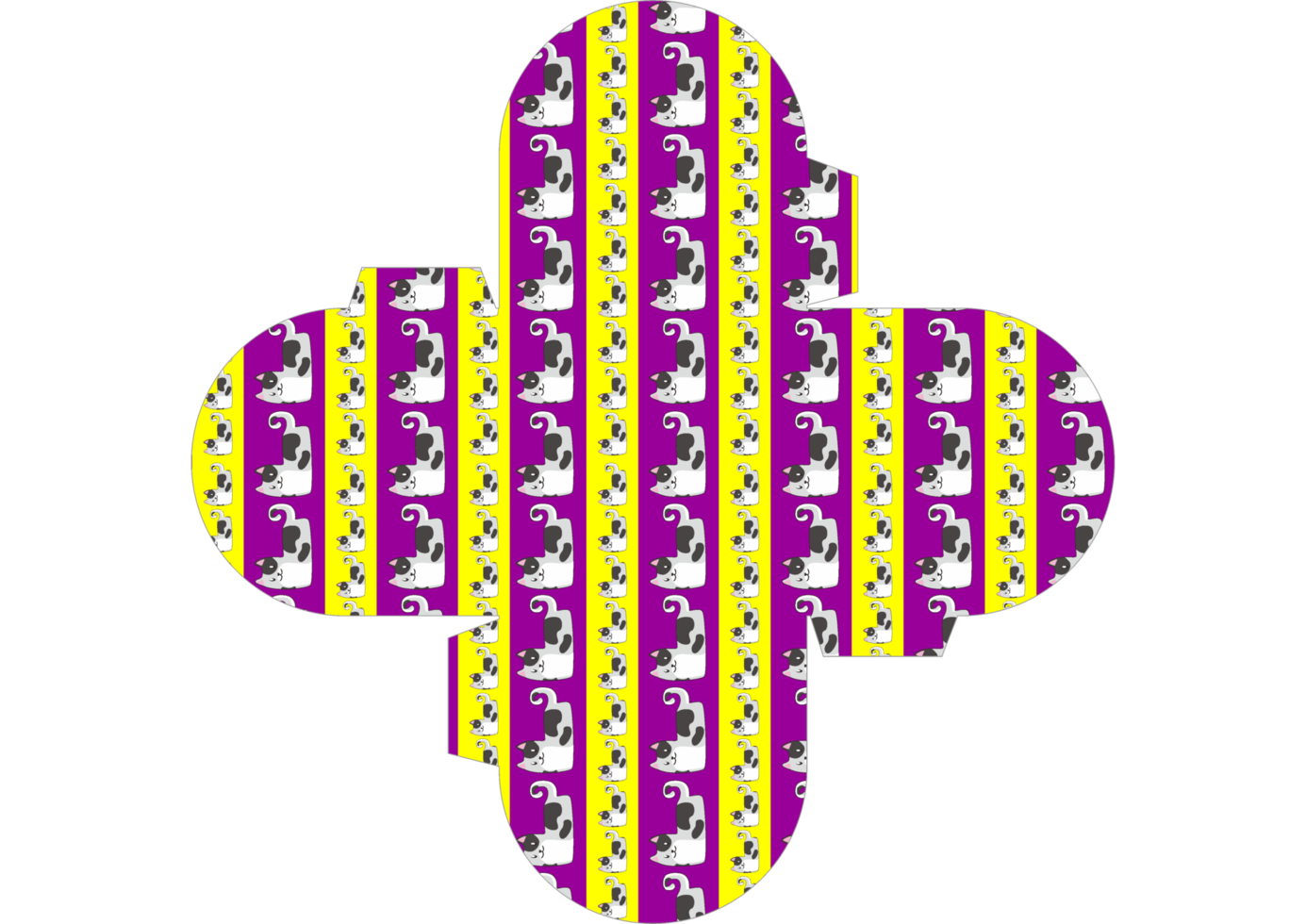 Packaging Box Design with Cat Pattern Theme png