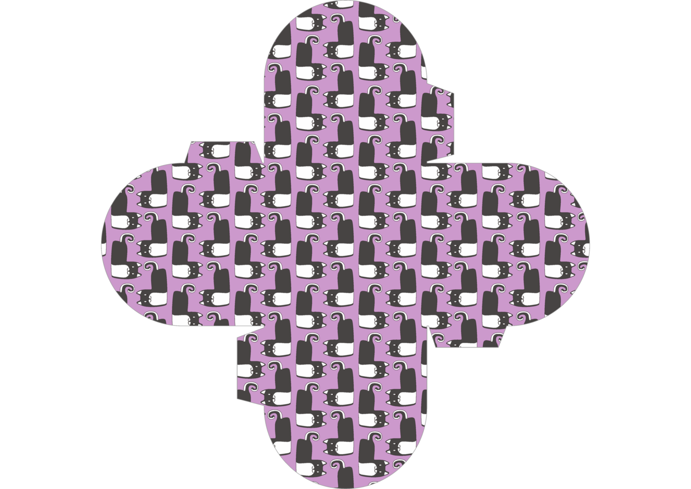 Packaging Box Design with Cat Pattern Theme png