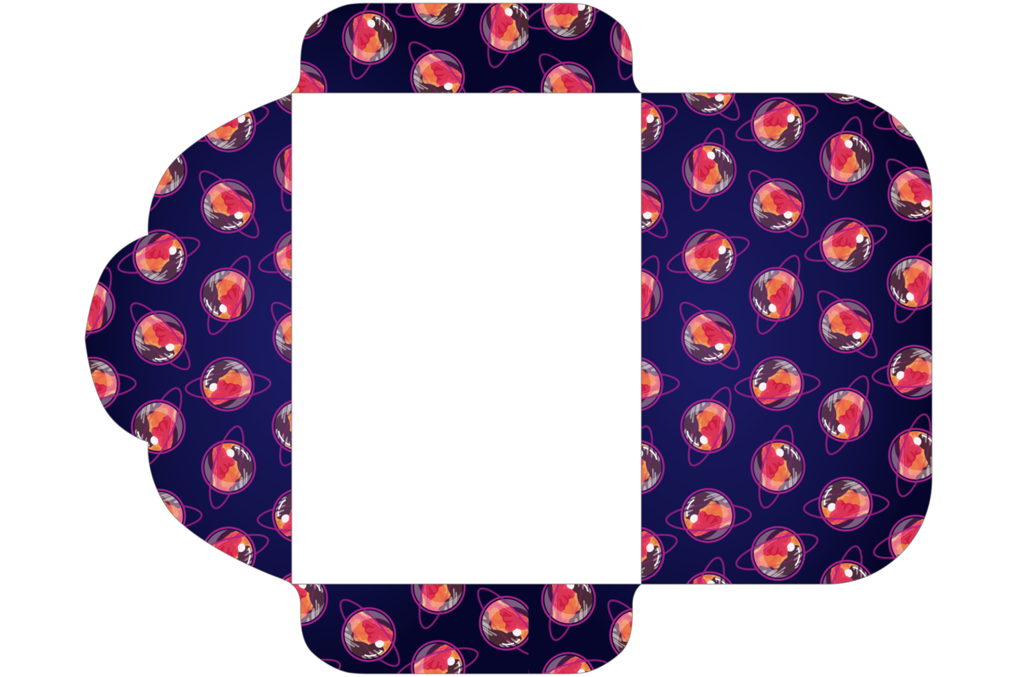 Envelope Design with the Theme of Planets in Outer Space png