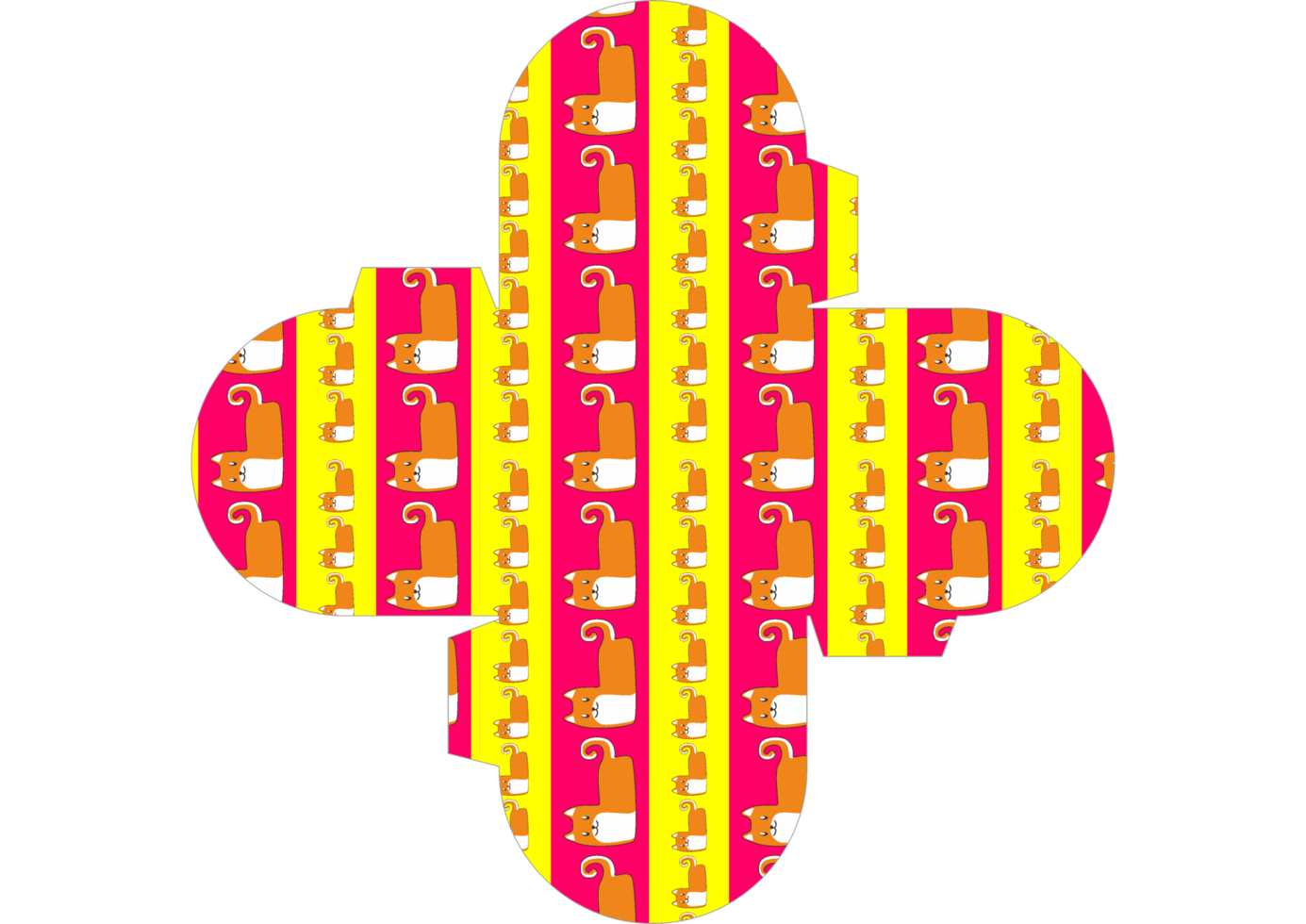 Packaging Box Design with Cat Pattern Theme png