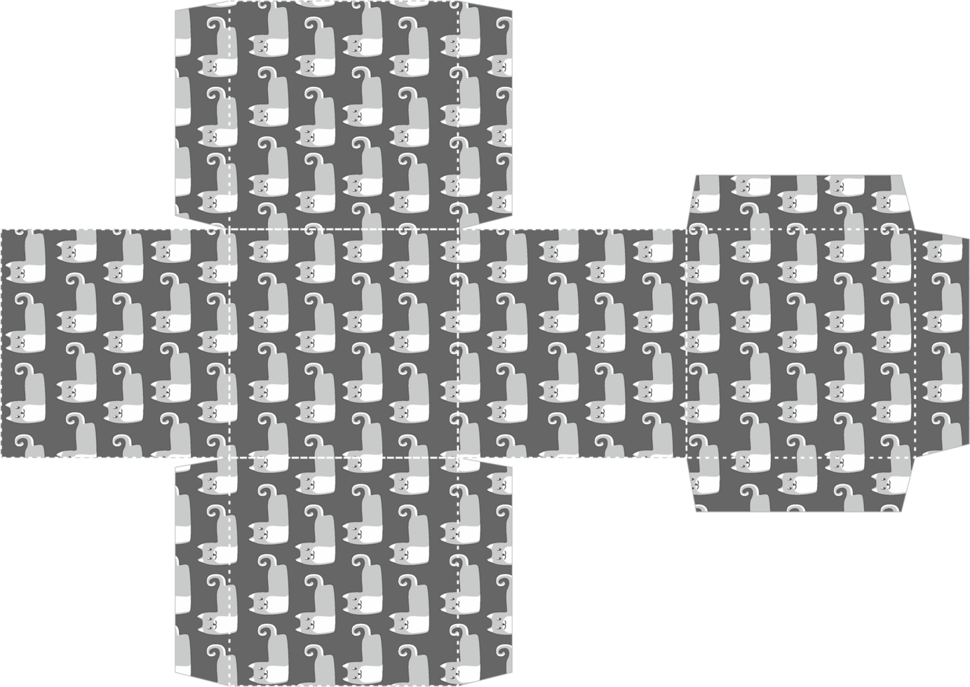 conception de boîte d'emballage avec thème de motif de chat png