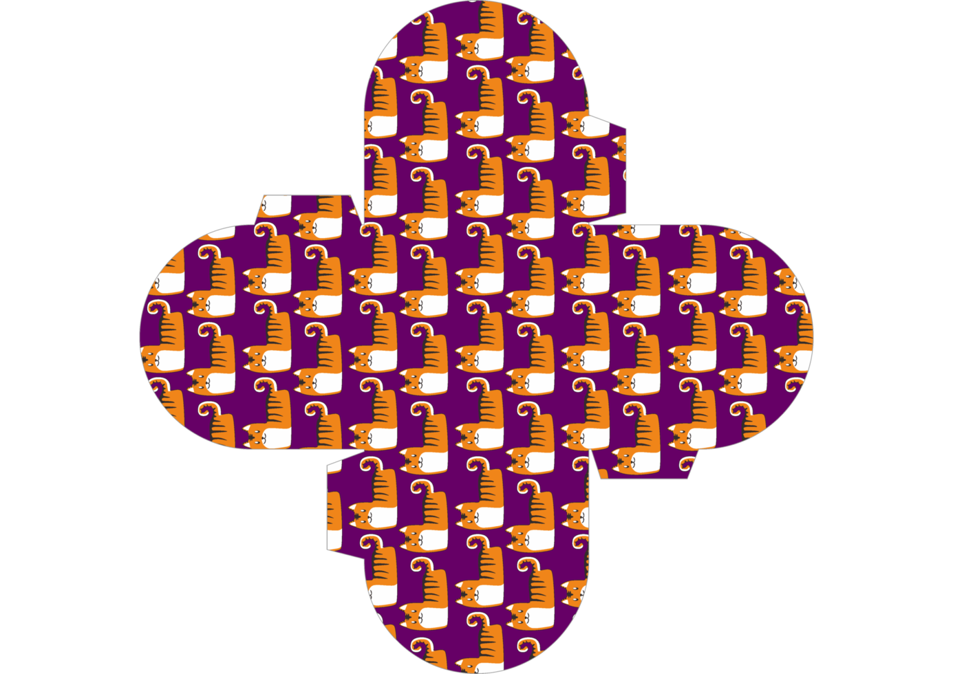 Packaging Box Design with Cat Pattern Theme png