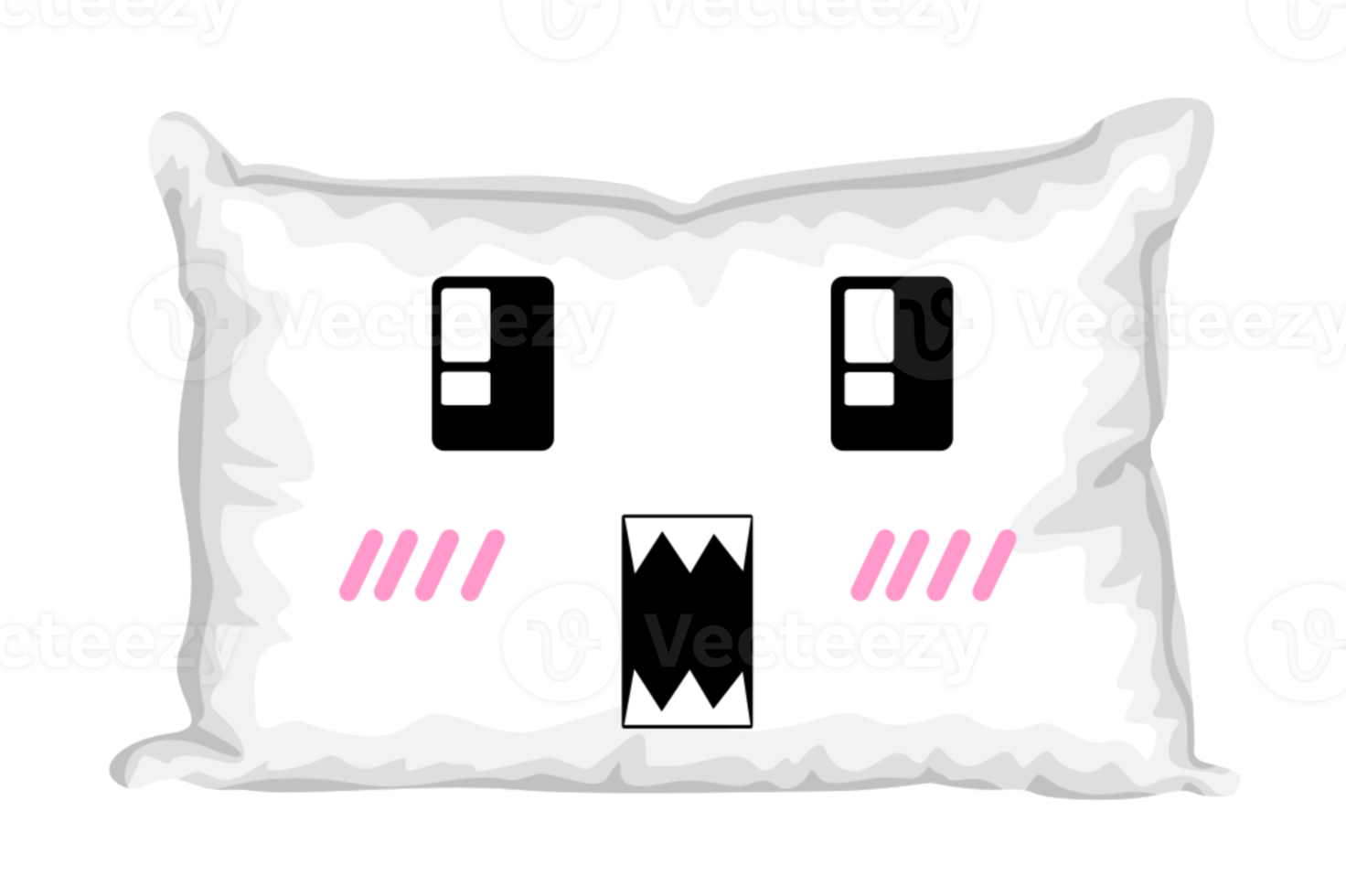 Pillow Design Illustration with Surprised Expression png