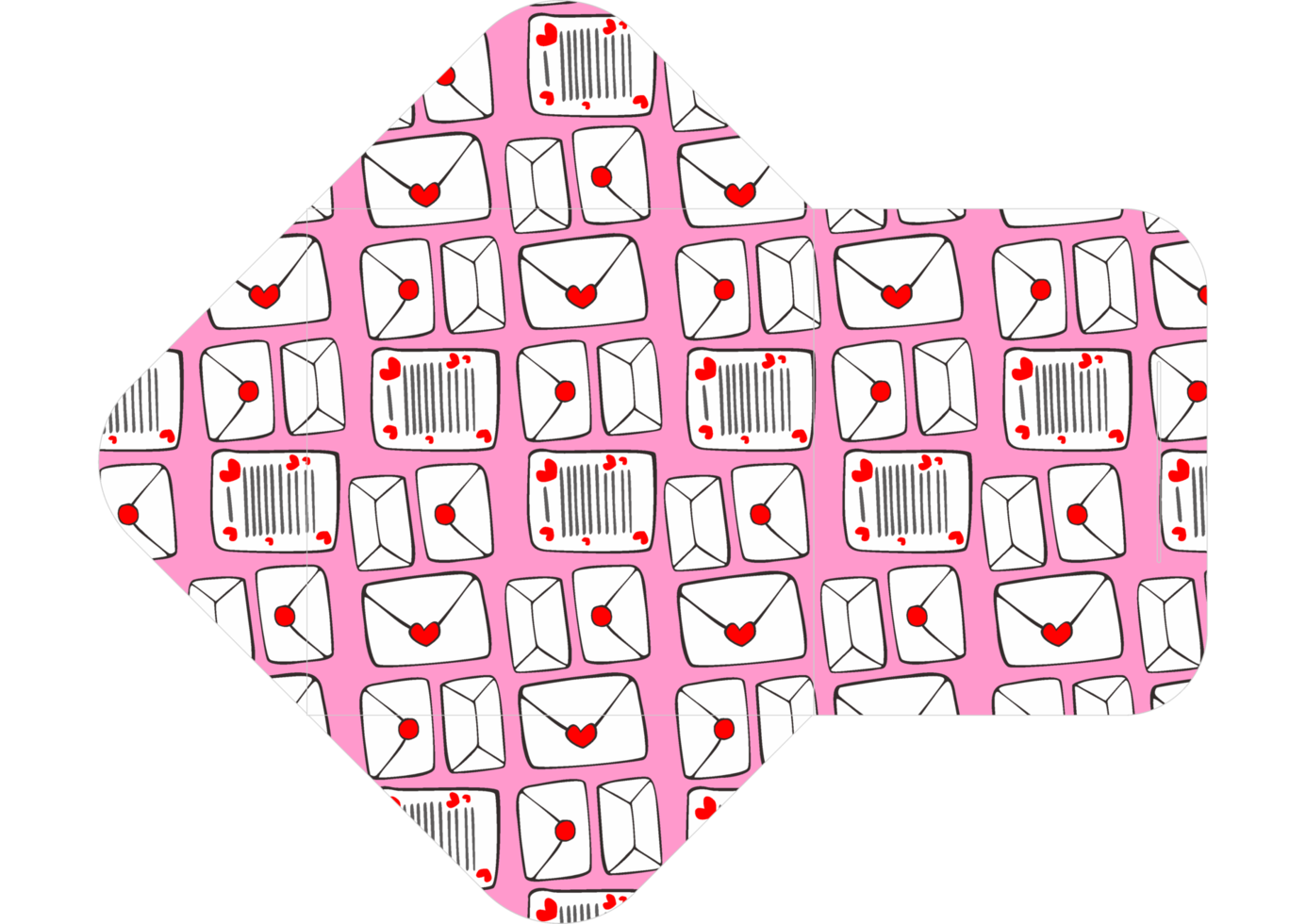 Envelope Design with Pink Love Letter Theme png