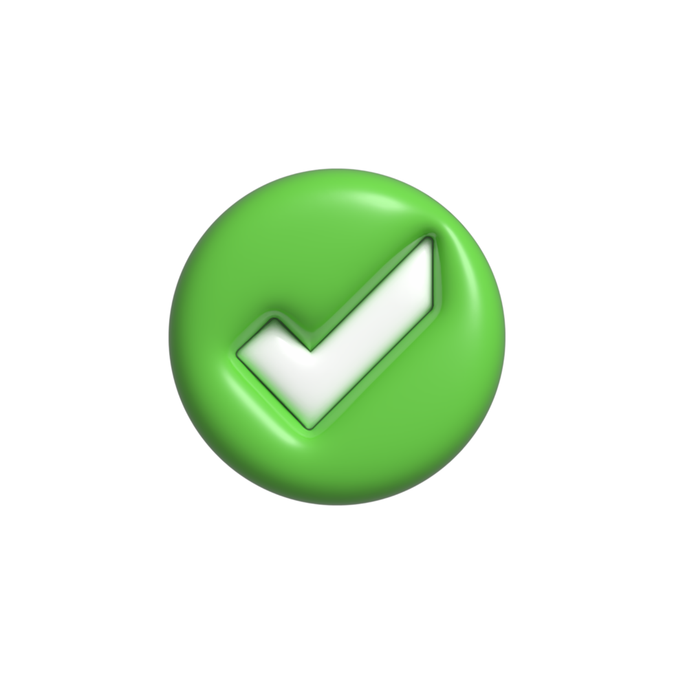 3d check green icon png