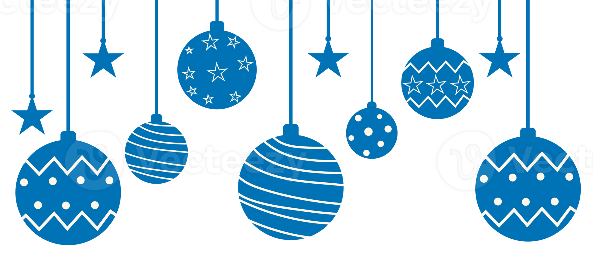 Blue Christmas ball and star clipart PNG