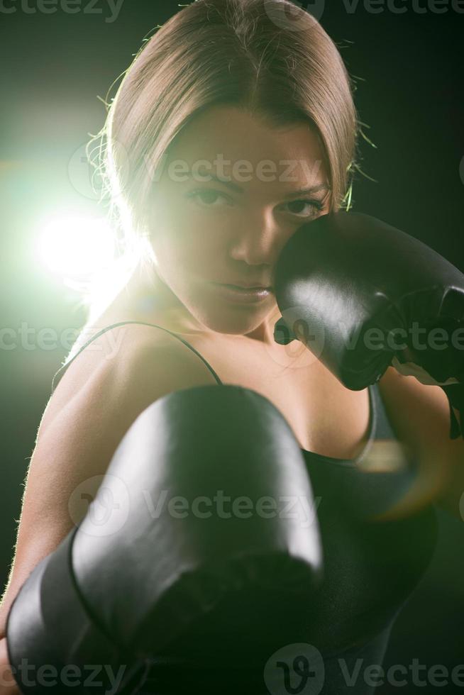 Boxing woman view photo