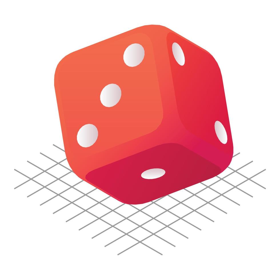 Side dice icon, isometric style vector