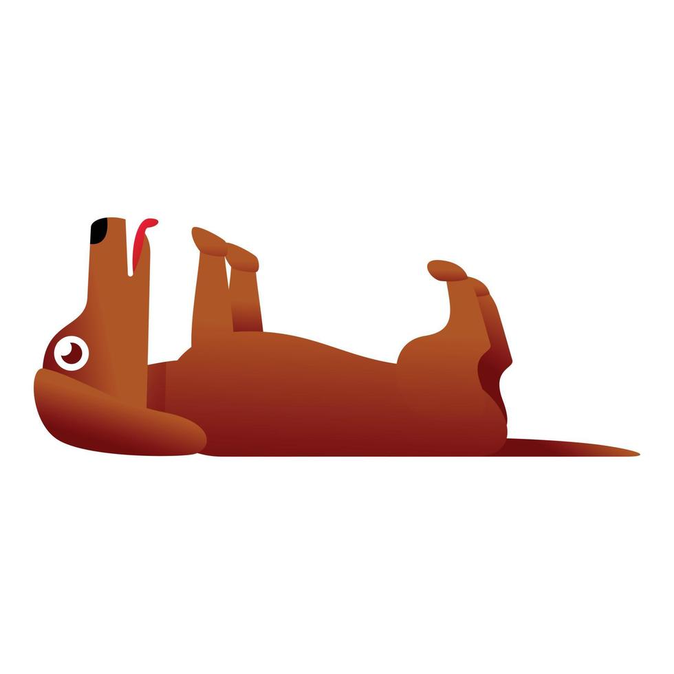 Funny dachshund icon, cartoon style vector