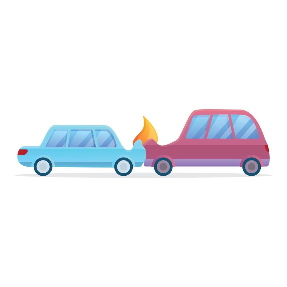 Front car accident icon, cartoon style vector
