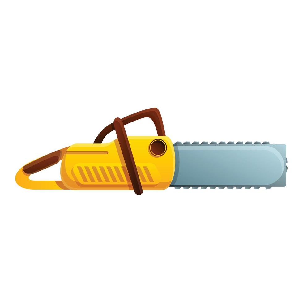 Chainsaw equipment icon, cartoon style vector