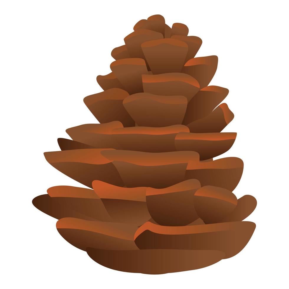 icono de cono de pino de abeto, estilo de dibujos animados vector