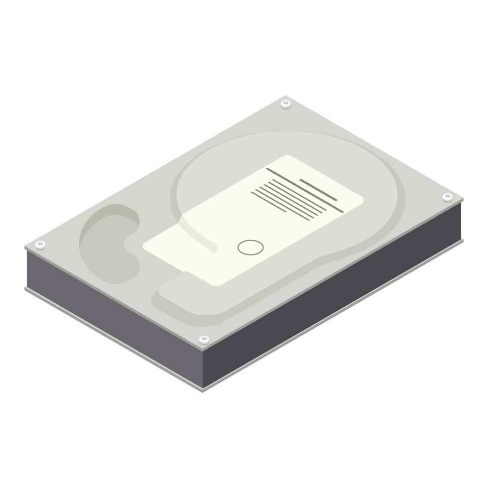 Hard disk icon, isometric style vector