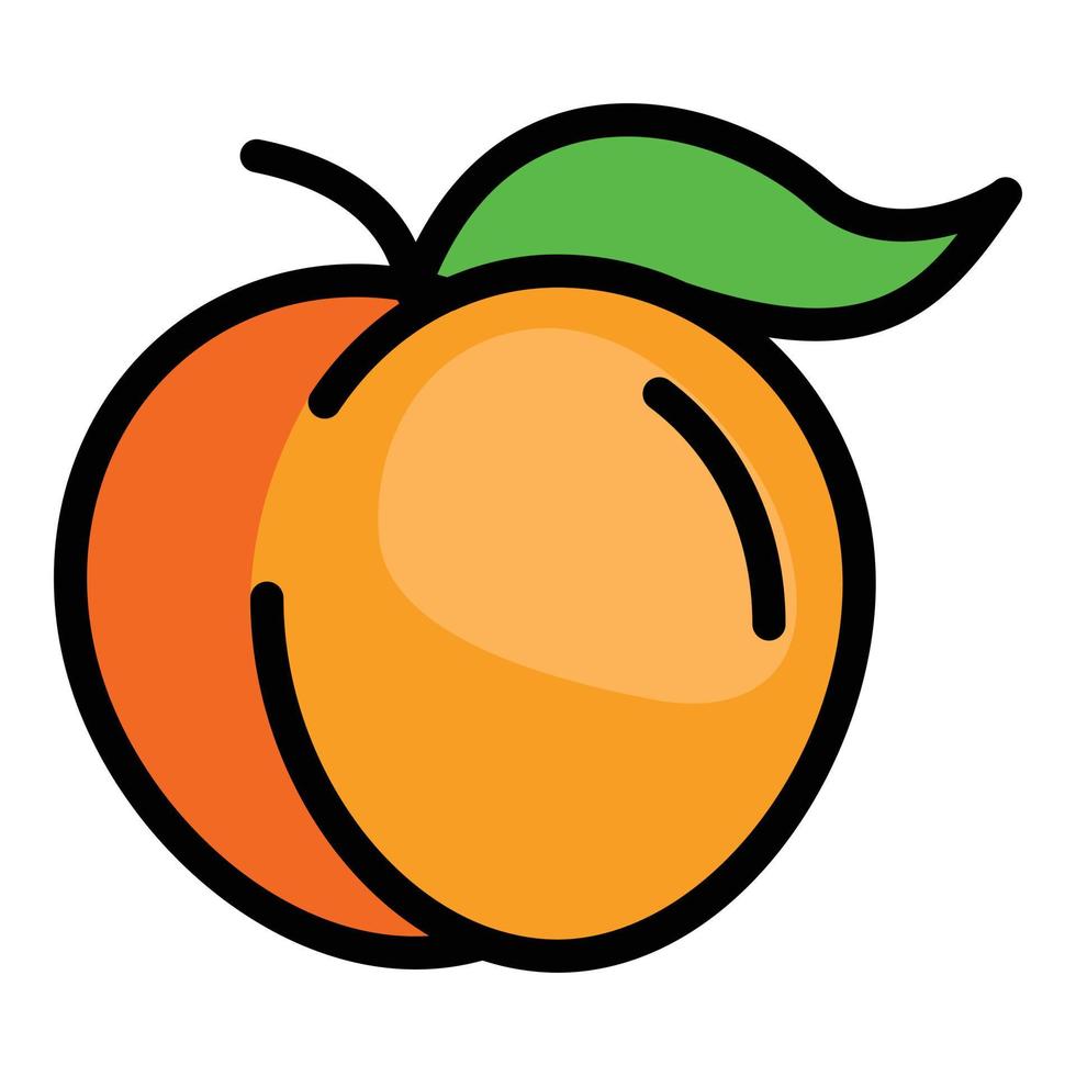 Sweet peach icon, outline style vector