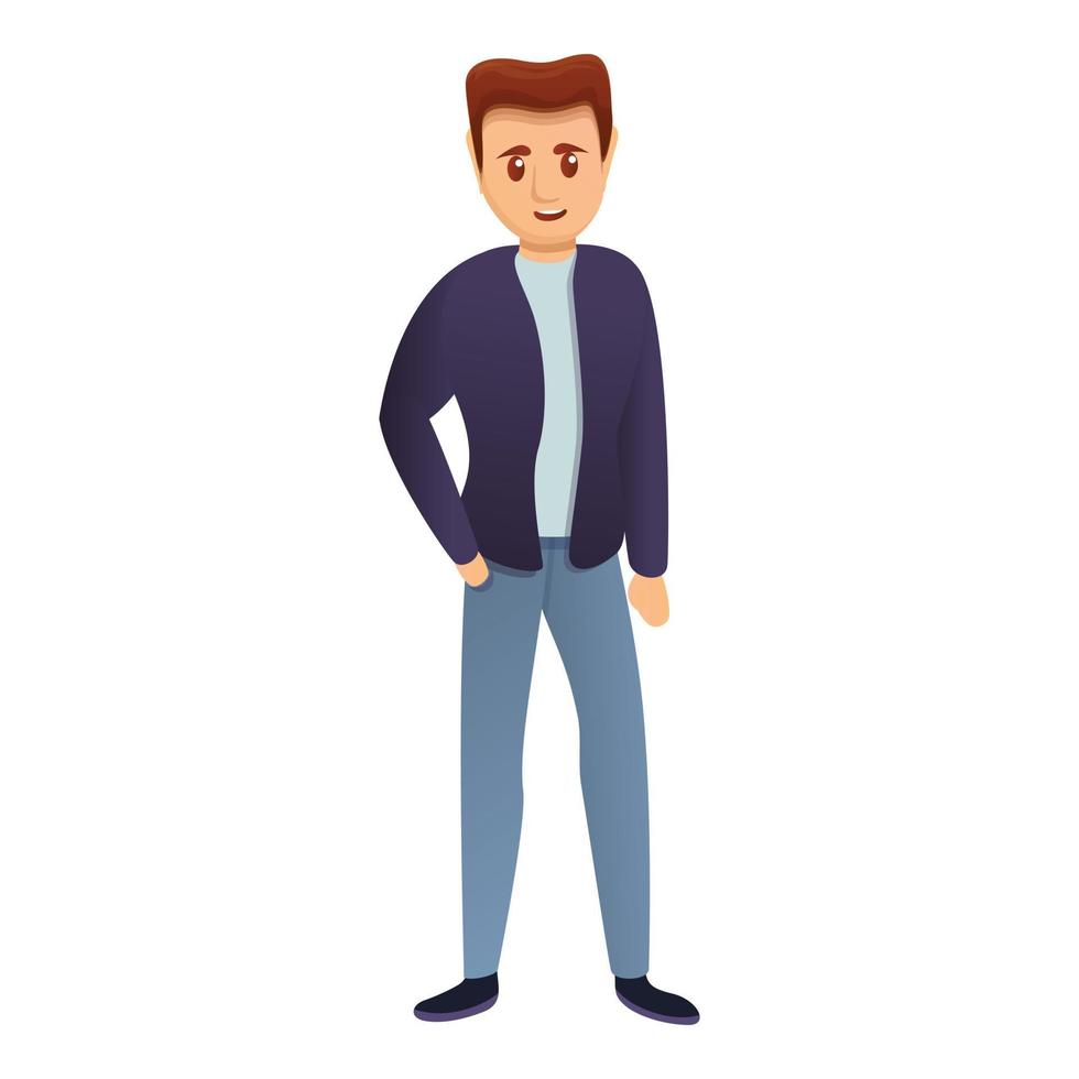 Modern cool student icon, cartoon style vector
