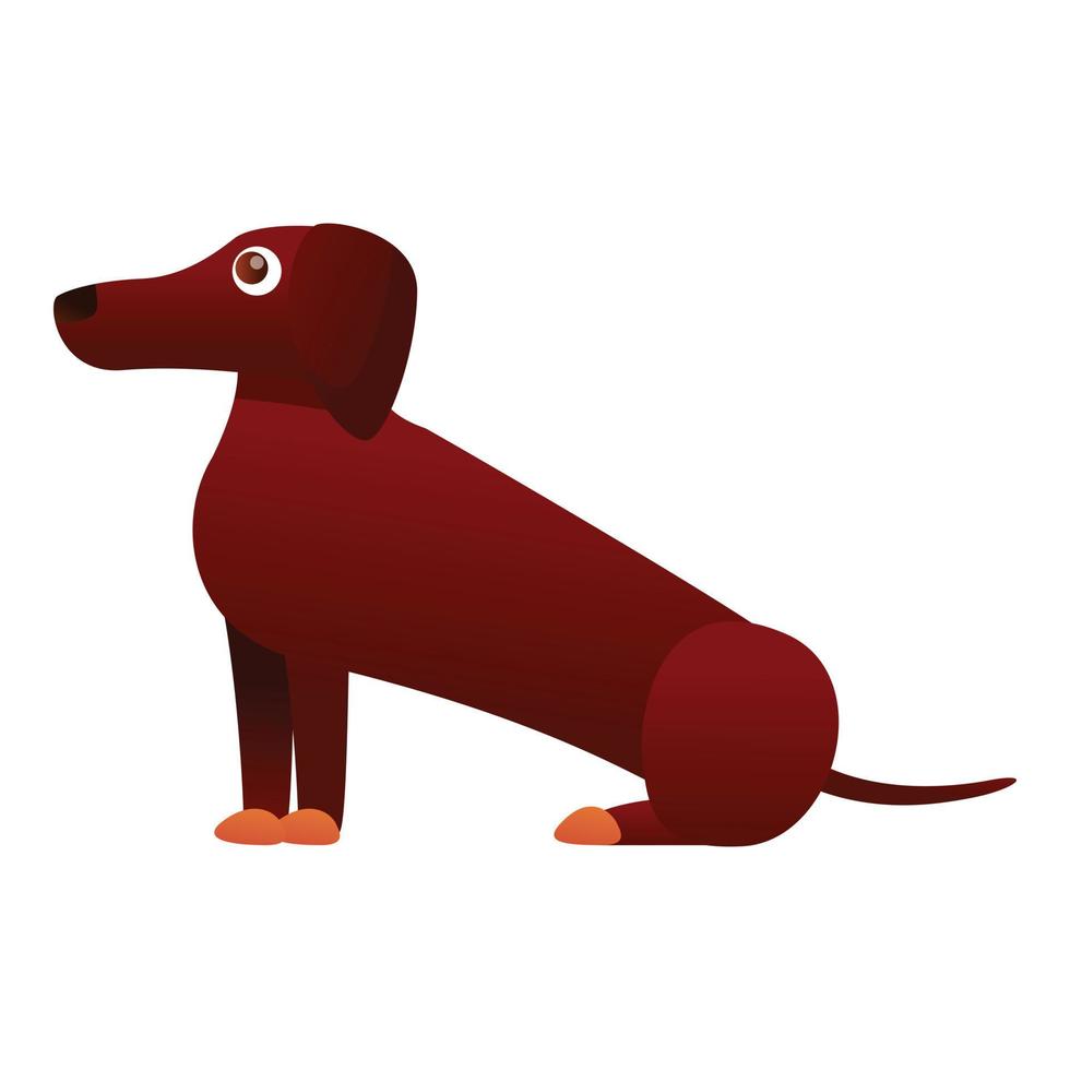 Dachshund doggy icon, cartoon style vector