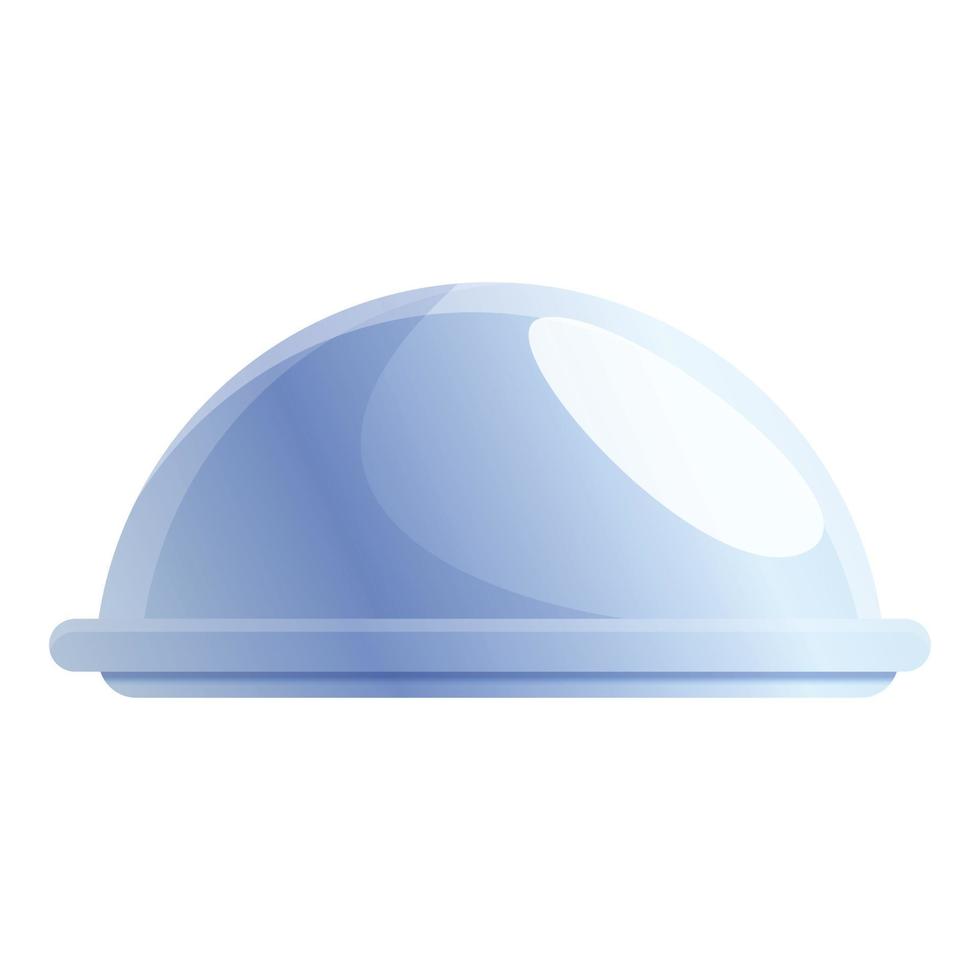 Steel tray icon, cartoon style vector