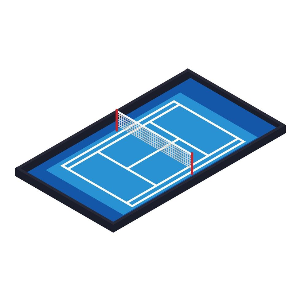 Tennis court icon, isometric style vector