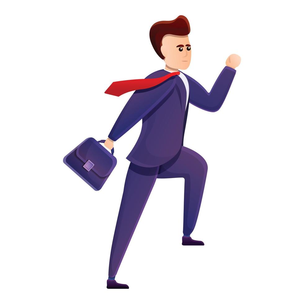 Running businessman icon, cartoon style vector