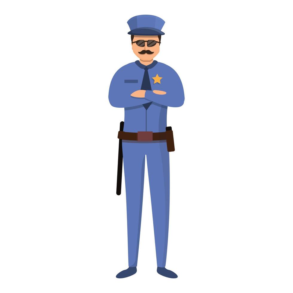 icono de guardia de policía penitenciaria, estilo de dibujos animados vector