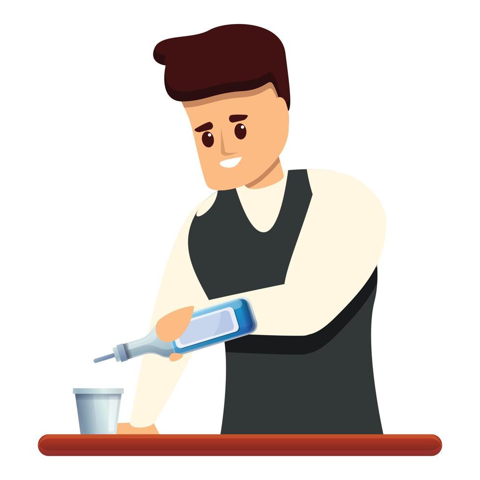 Bartender icon, cartoon style vector