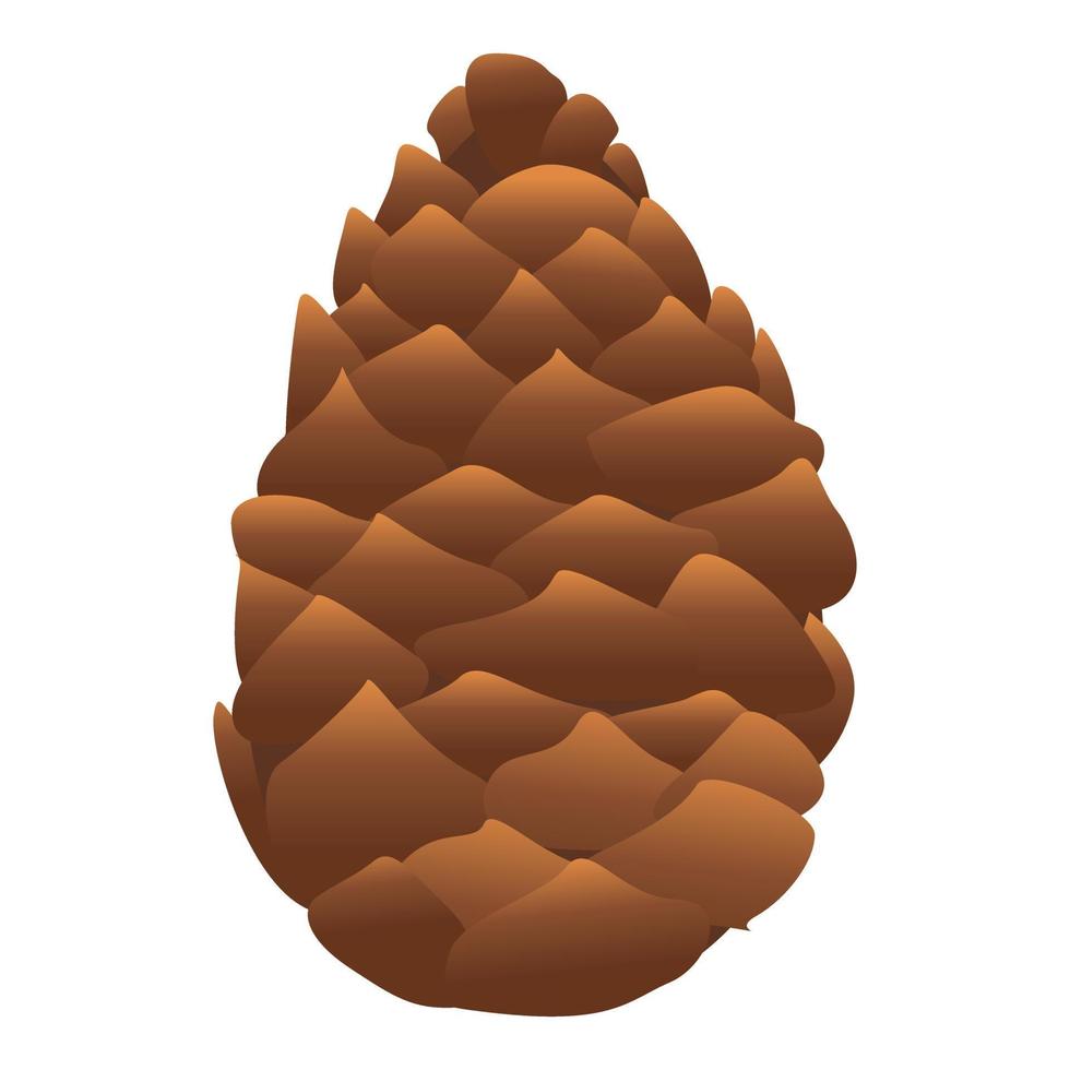 Botanical pine cone icon, cartoon style vector
