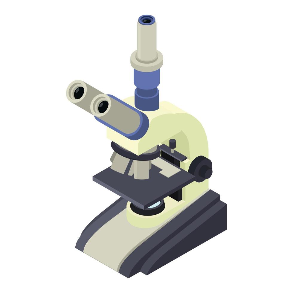 Virus microscope icon, isometric style vector