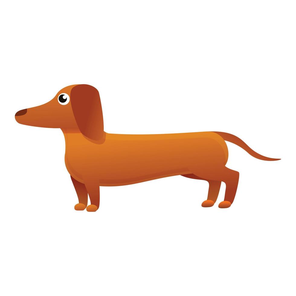 Dachshund puppy icon, cartoon style vector