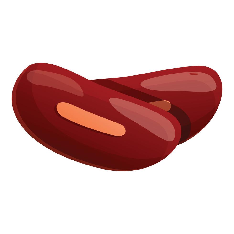 Red beans icon, cartoon style vector