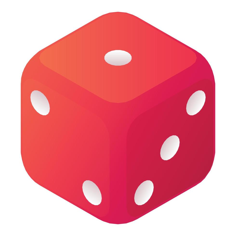 Dice gambling icon, isometric style vector