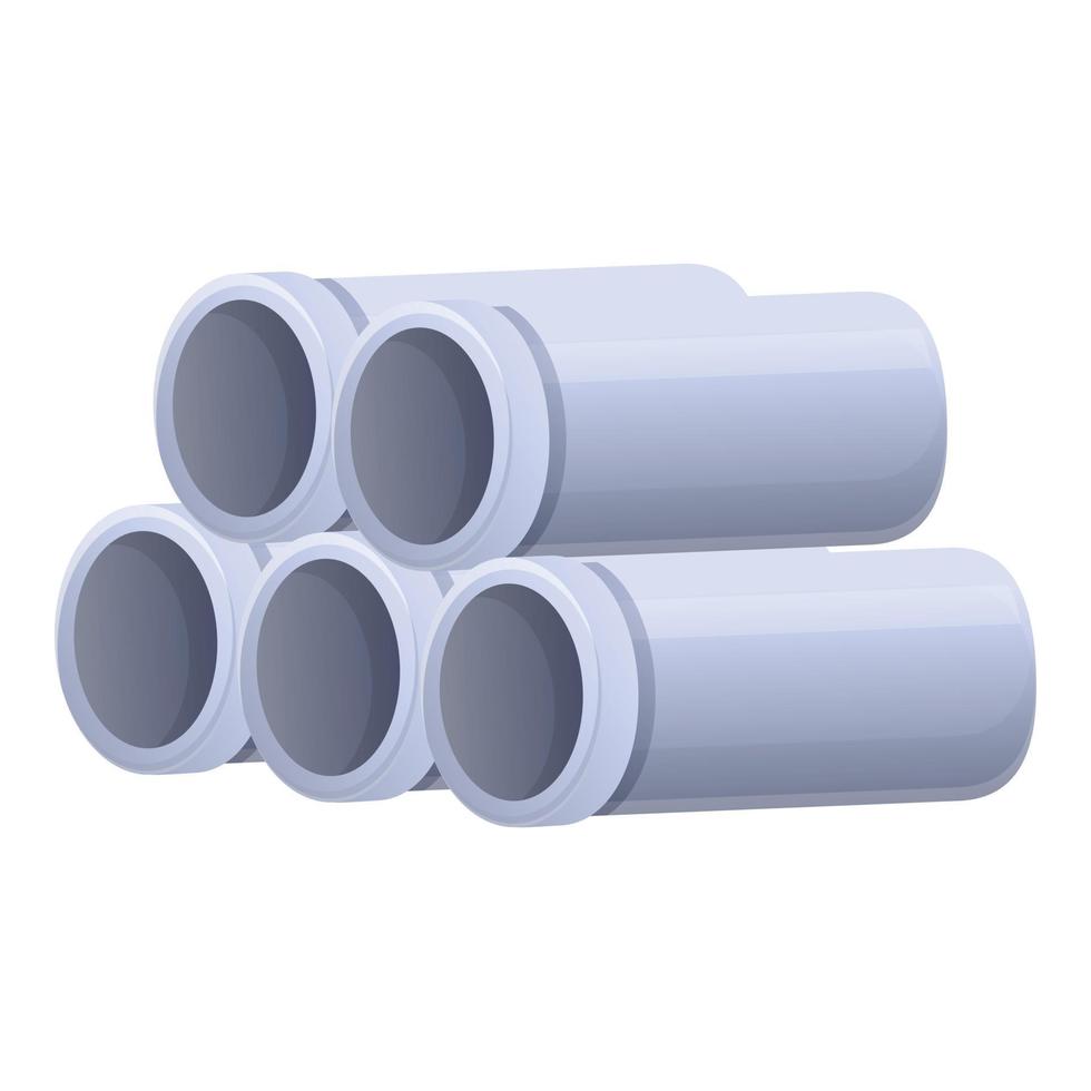 Metal pipes icon, cartoon style vector