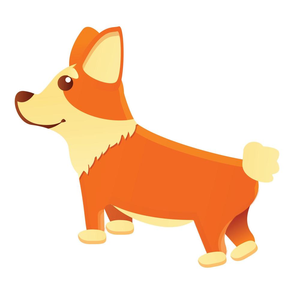 Corgi dog waiting icon, cartoon style vector