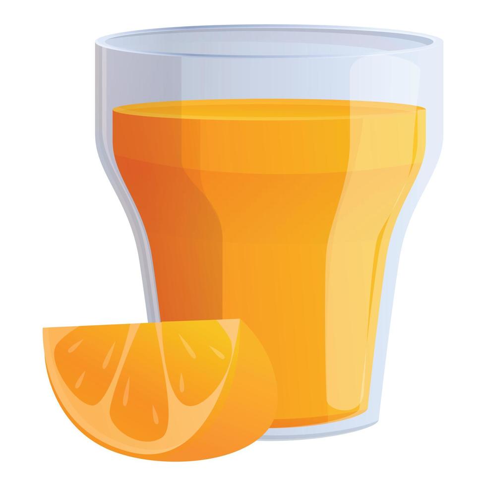 icono de jugo naranja, estilo de dibujos animados vector
