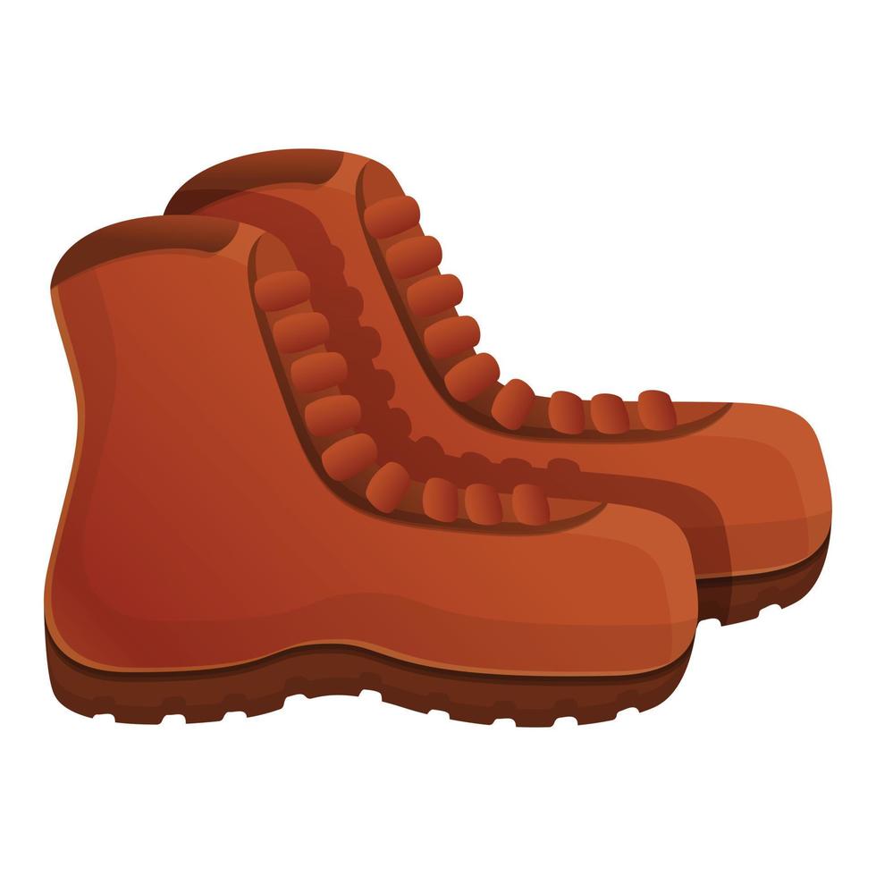 Hiking boots icon, cartoon style vector