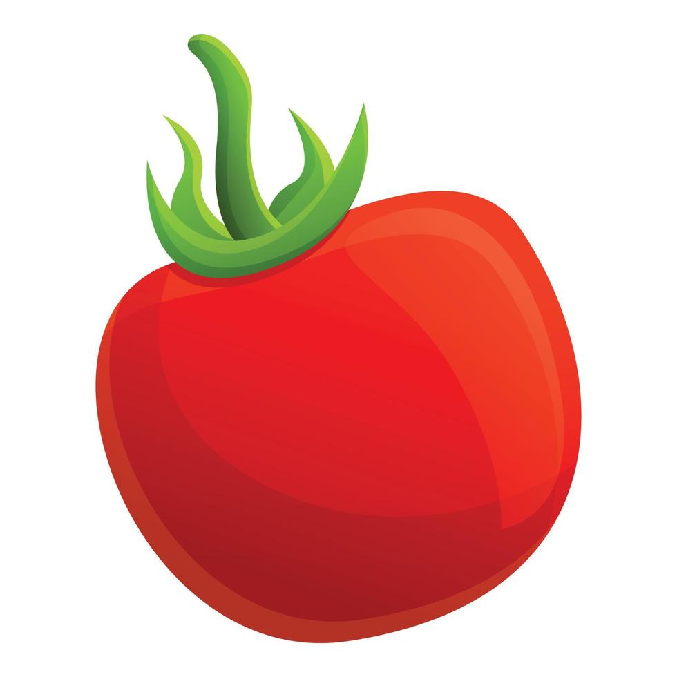icono de comida de tomate, estilo de dibujos animados vector
