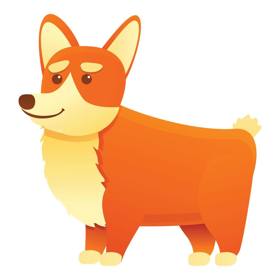 Canine corgi dog icon, cartoon style vector