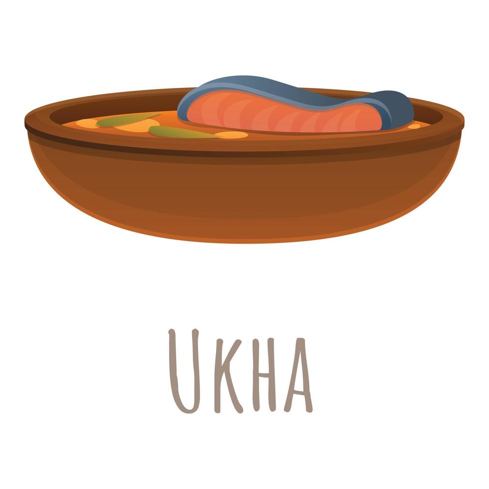 Ukha icon, cartoon style vector