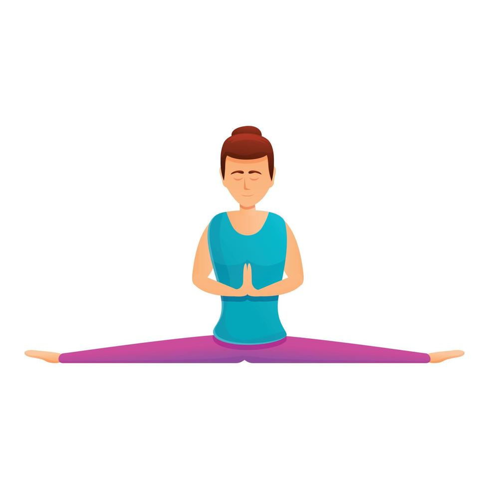 Yoga exercise icon, cartoon style vector